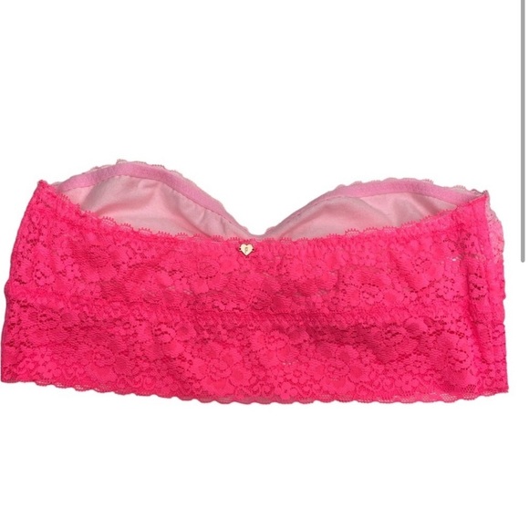 PINK Victoria’s Secret Lace Ombre‎ Strapless Bandeau Bra Ruched Tube Top Sz S - Picture 9 of 16
